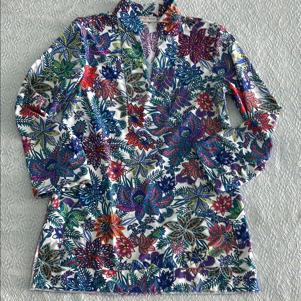 JUDE CONNALLY VERSATILE & COLORFUL FLORAL TUNIC SIZE 8